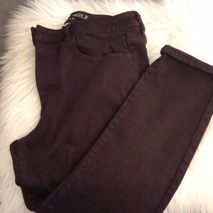Maroon High Rise Jeggings Crop size 12 Reg